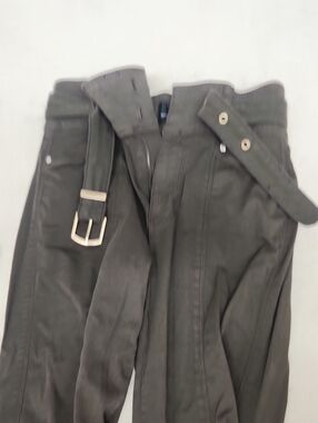 White House Black Market Olive Paperbag Belted Trousers